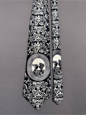 Vintage 1993 Blondie Comic Strip Silk Tie | Black & White Pop Culture Dagwood
